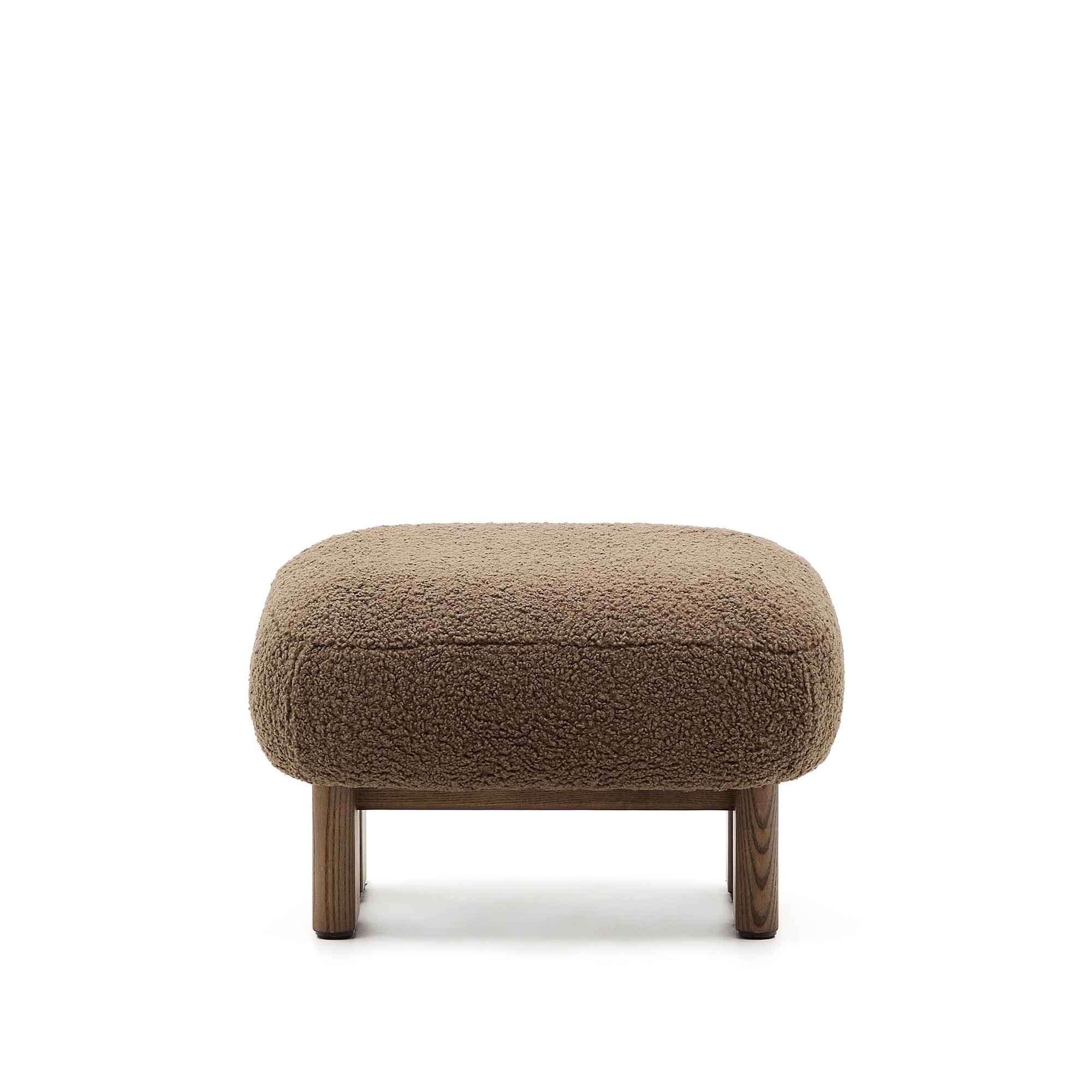 Пуф Cabana Taupe Boucle с ножками в отделке орех 65x55,4 La Forma (ex Julia Grup)