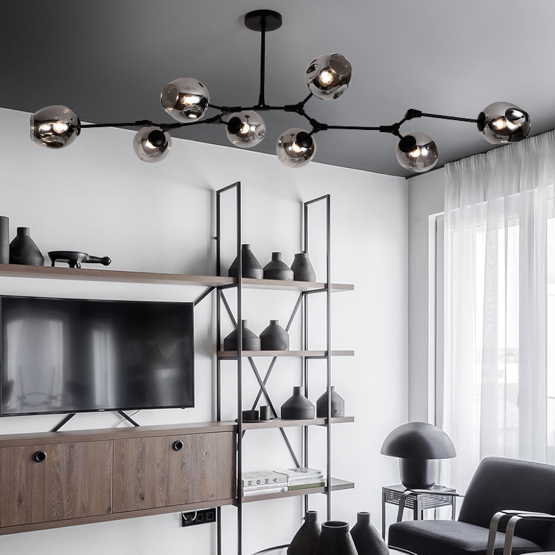Люстра Адель Branching Bubble Chandelier L8 Black Amber by ImperiumLoft