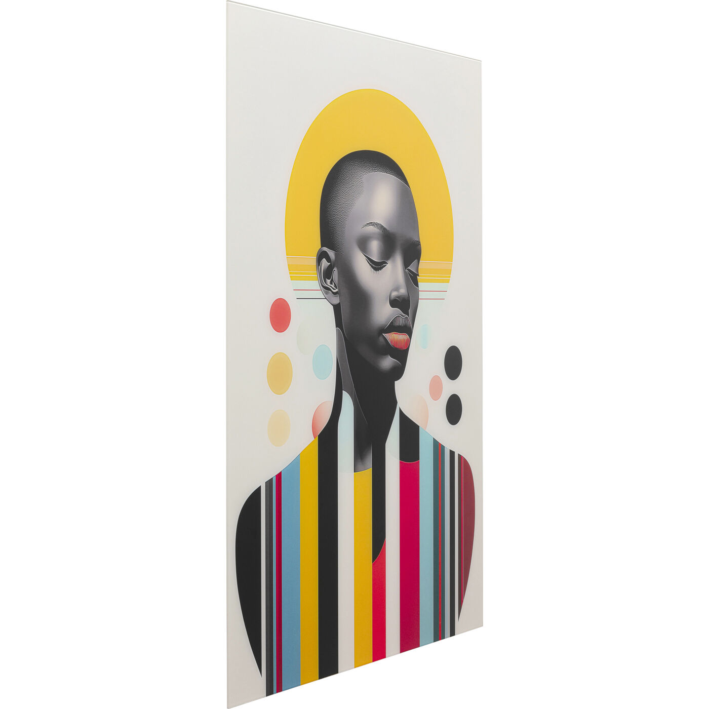 Картина стеклянная Muse Retro Lady Yellow 80x120cm KARE 57669