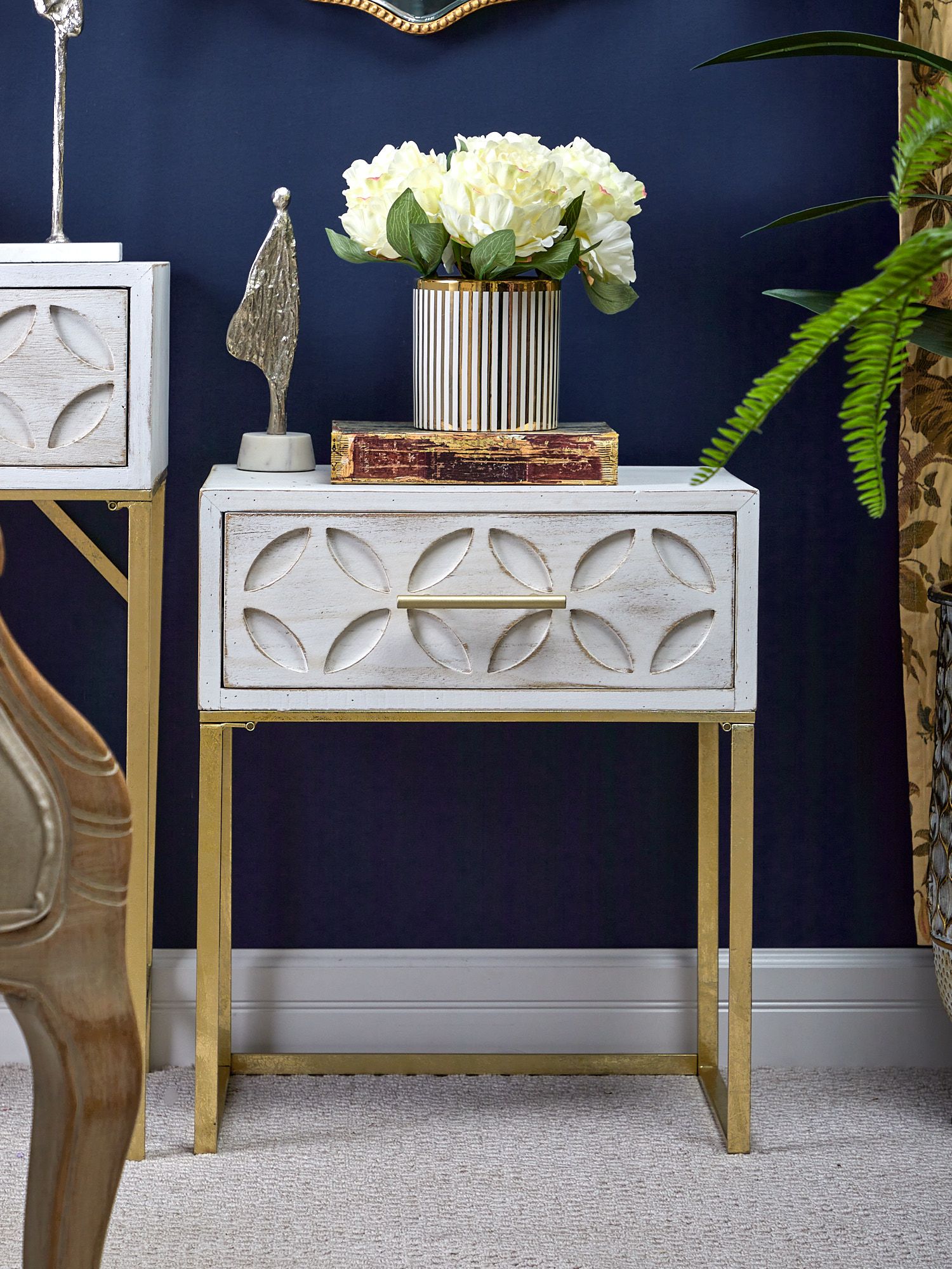 Столик приставной с ящиком Glasar 70-002