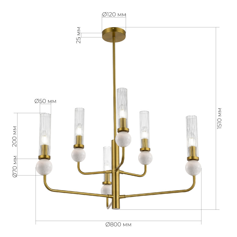 Люстра на штанге ST-Luce SL1244.303.06