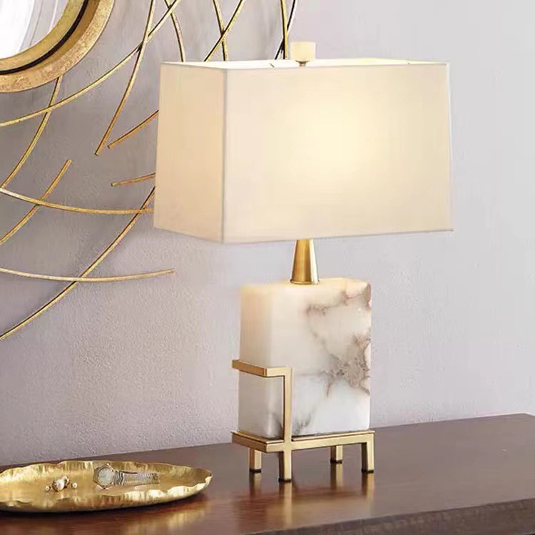 Настольная лампа Art-Deco White marble Lamp by ImperiumLoft