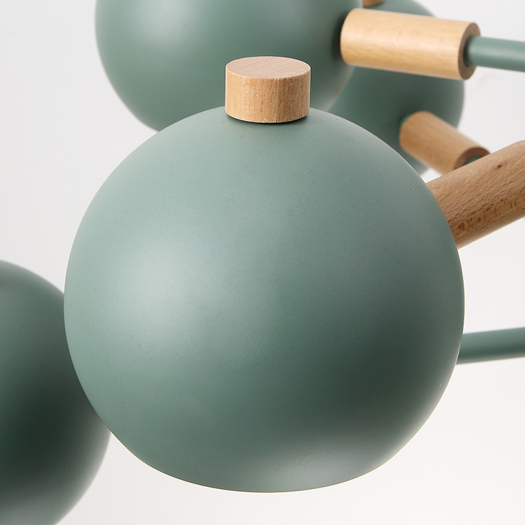 Люстра на штанге SVEN 6 lamps Green by ImperiumLoft