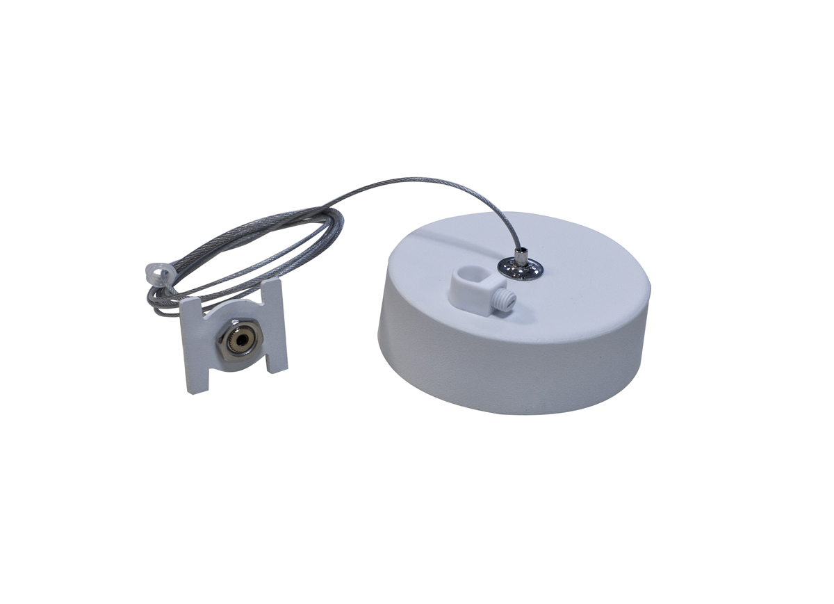 Подвеснойомплект для магнитного шинопровода с отверстием для провода Donolux Suspension kit DLMWhite1