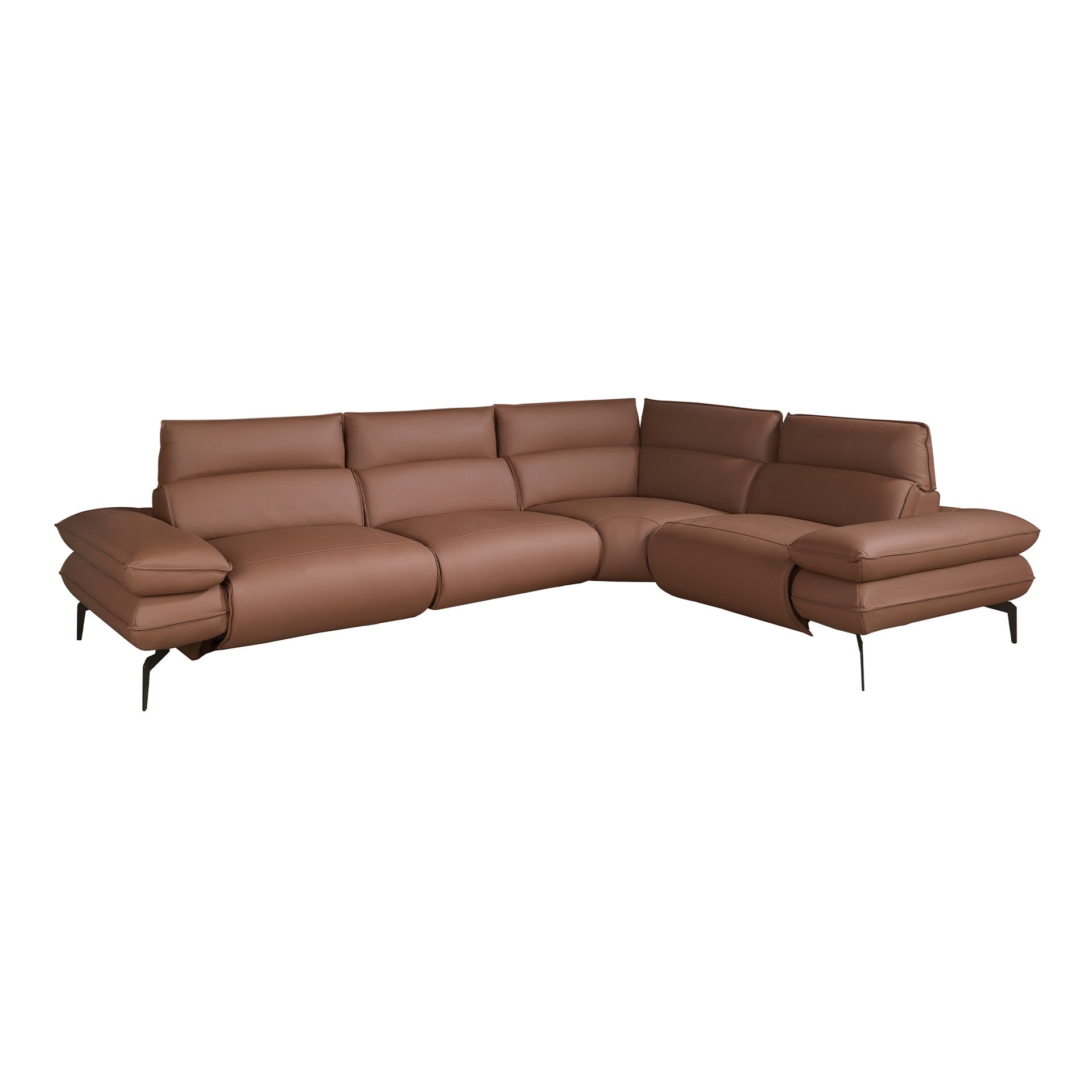 Угловой диван Relax из коричневой кожи, модель 6239 Angel Cerda