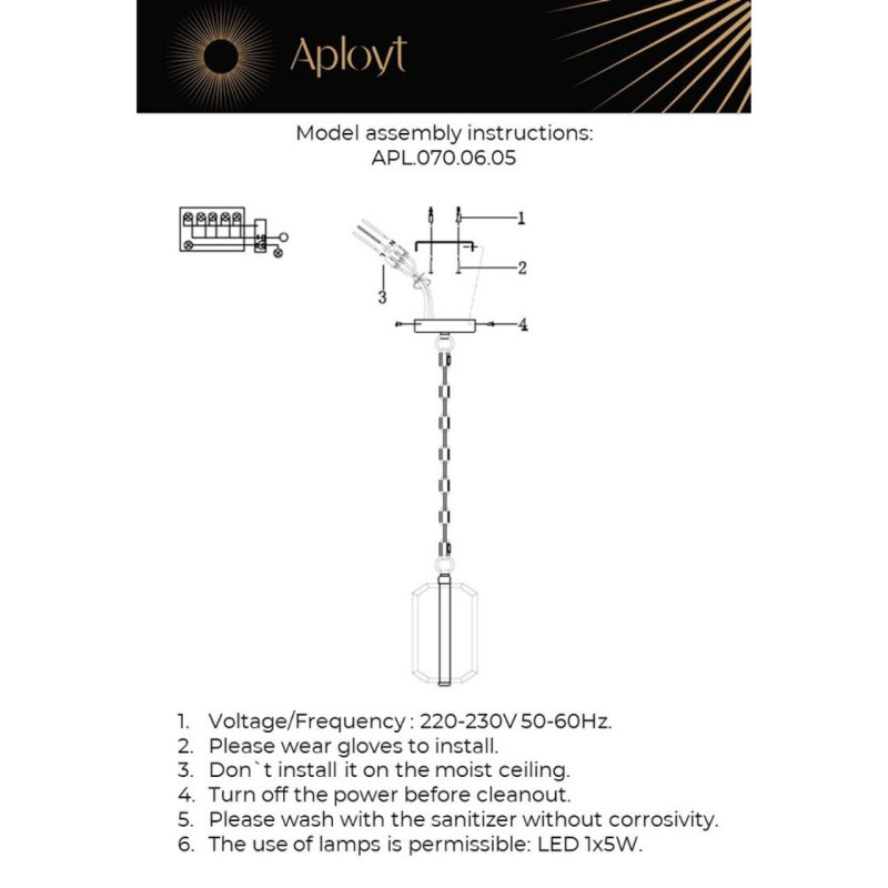 Подвесной светильник APLOYT APL.070.06.05