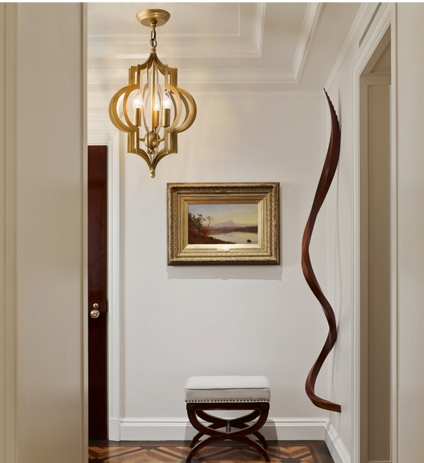Люстра Scarlett Hollywood Regency Gold Leaf Pattern Pendant Chandelier D31 by ImperiumLoft