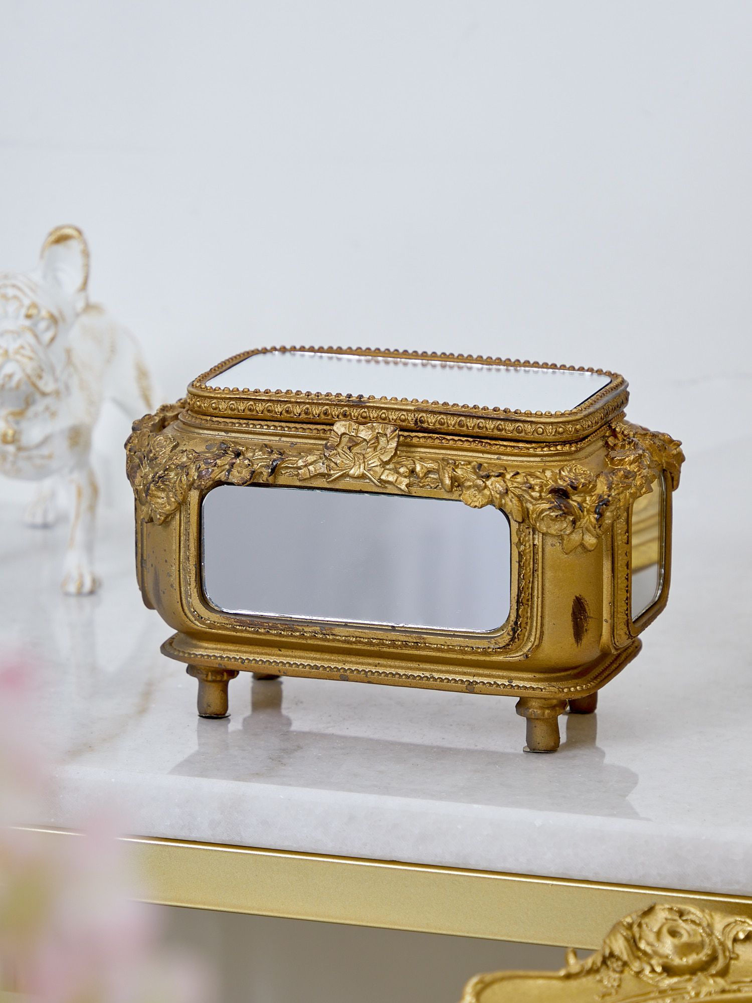 Шкатулка с зеркальными панелями, под старину Glasar 28-659