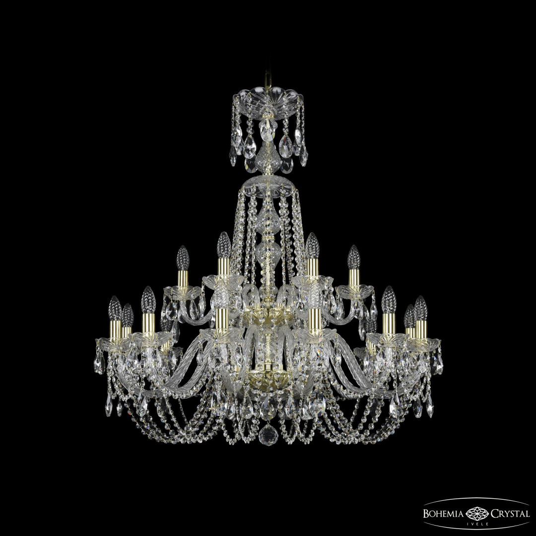 Люстра хрустальная 1402/12+6/300/XL-91/2d G