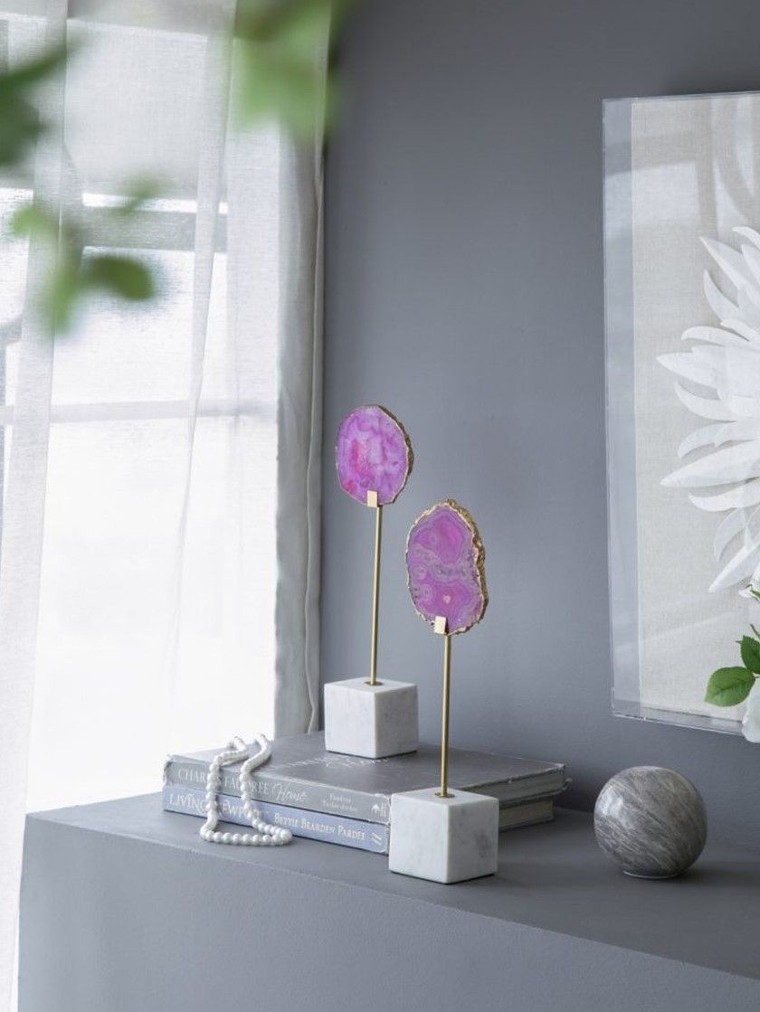 Декор настольный Агат, набор Glasar 82944-PINK-SA