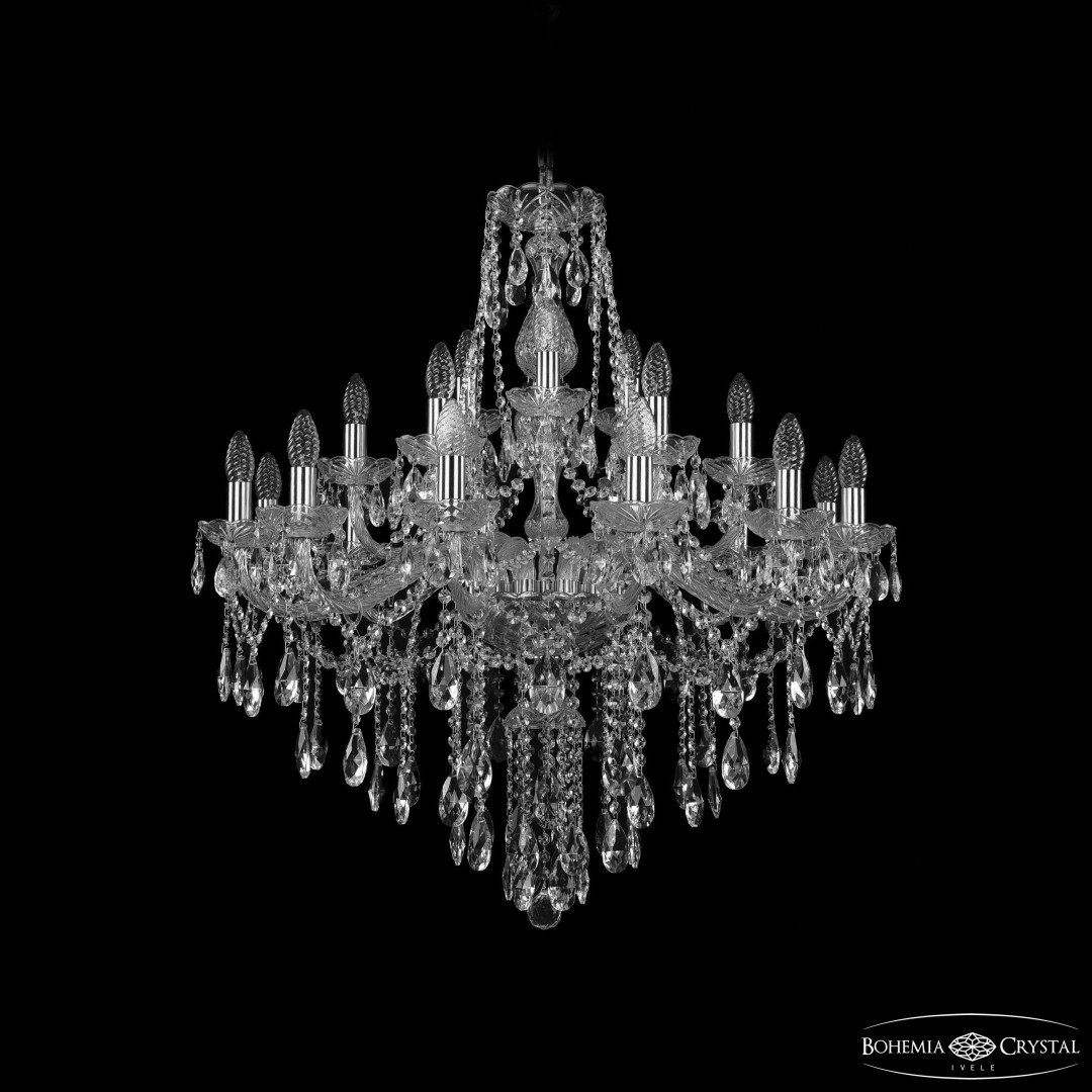Люстра хрустальная 1415/12+6+3/300 Ni Bohemia Ivele Crystal