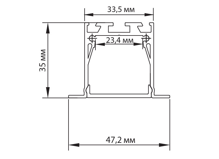 Врезной алюминиевый профиль Donolux DN18502RAL9005