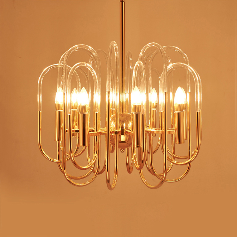 Люстра BRASS AND GLASS LOOP CHANDELIER D80 by ImperiumLoft