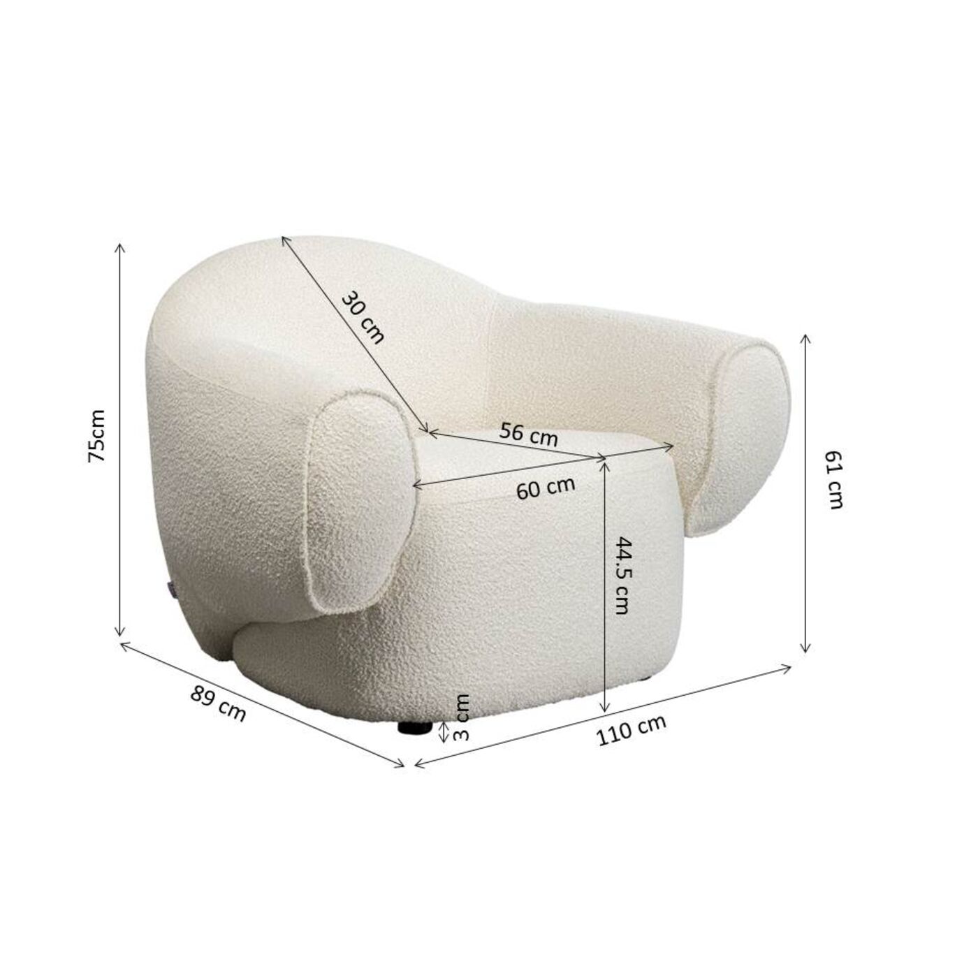 Кресло Dreamy Boucle Cream KARE 87755