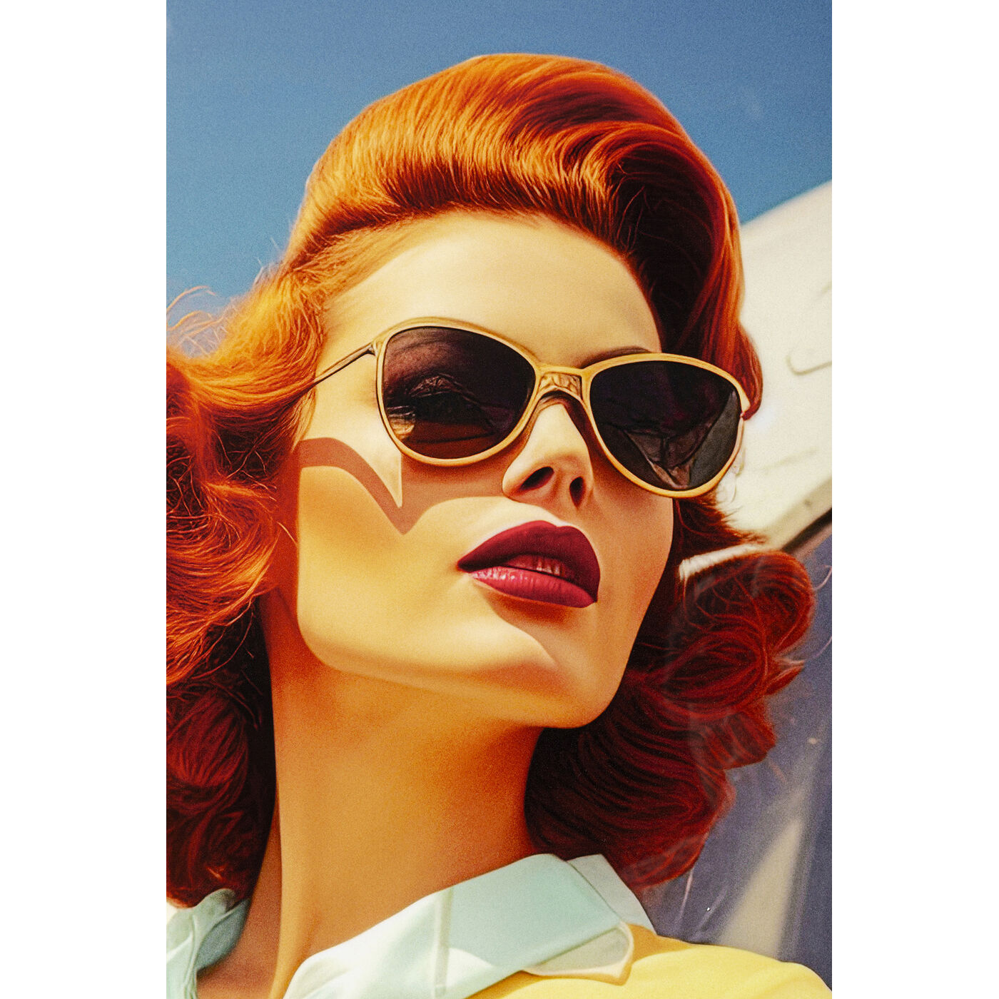Картина в раме LED Jetset Lean Lady 120x80 см KARE 56453