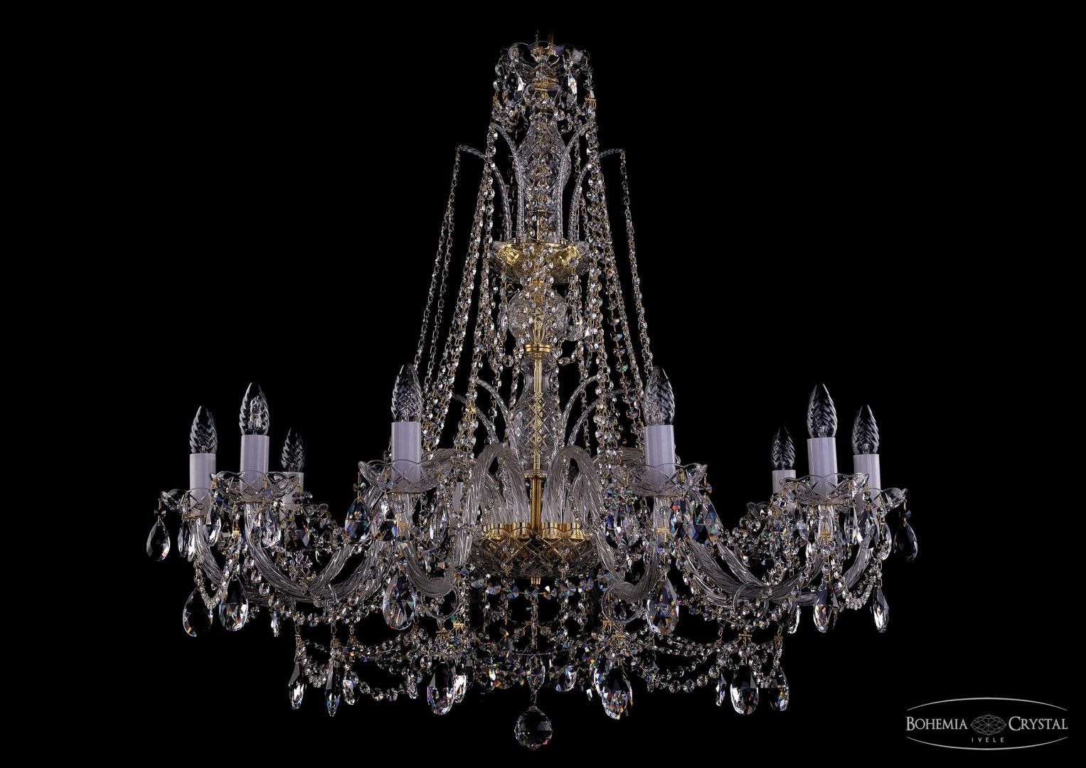 Люстра хрустальная 1411/10/360/XL-87 G Bohemia Ivele Crystal