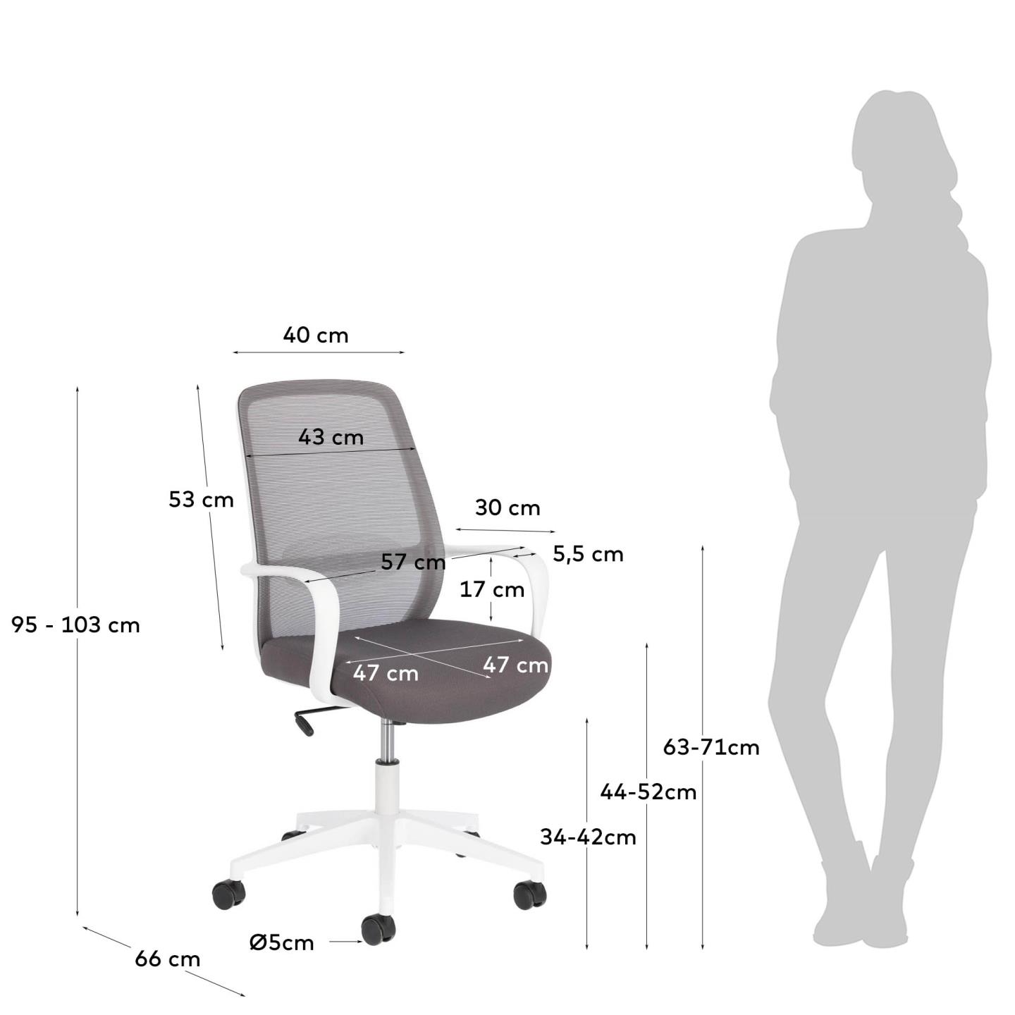 Офисное кресло Melva в сером цвете La Forma (ex Julia Grup)