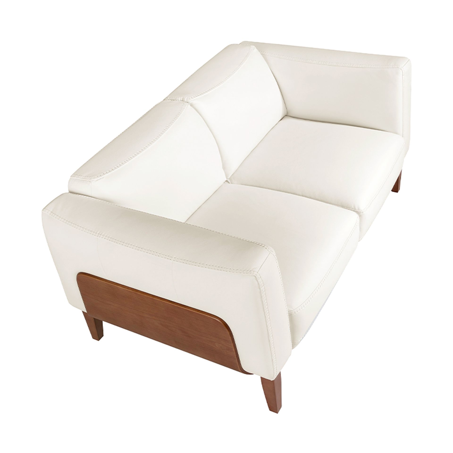 Диван 2-х местный 6118/5353-2P-M9715 кожаный с отделкой из орехового дерева Angel Cerda