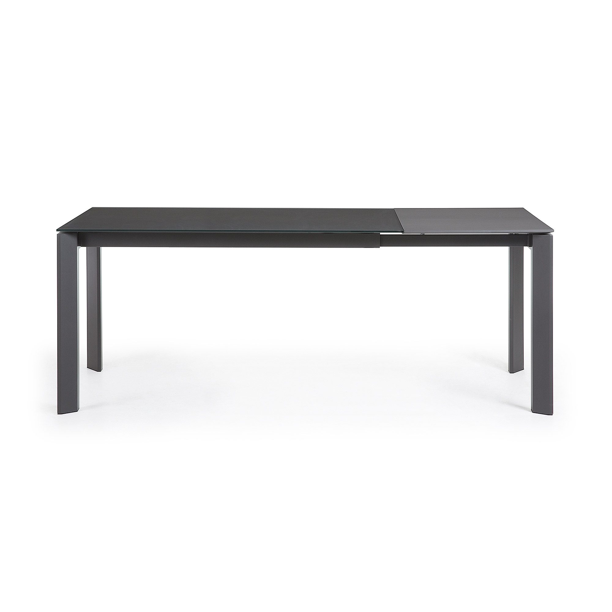 Стол Atta 140 (200) x90 темно-серый, стекло La Forma (ex Julia Grup)