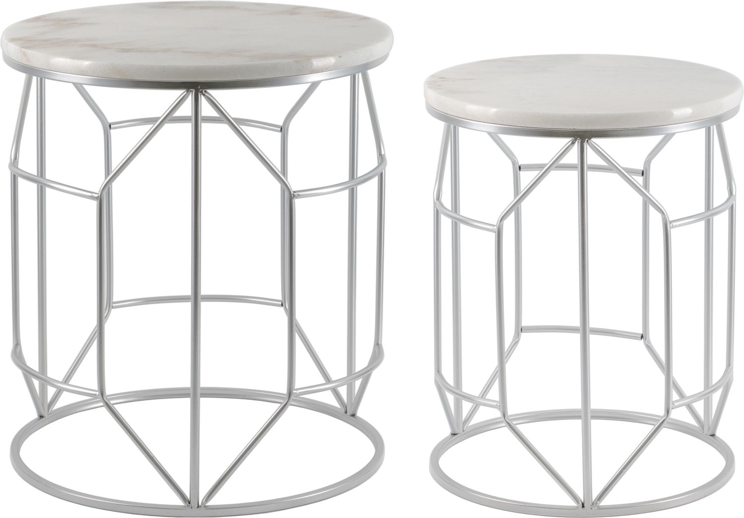 Столики интерьерные с белым мрамором, набор, Glasar 54-194/193