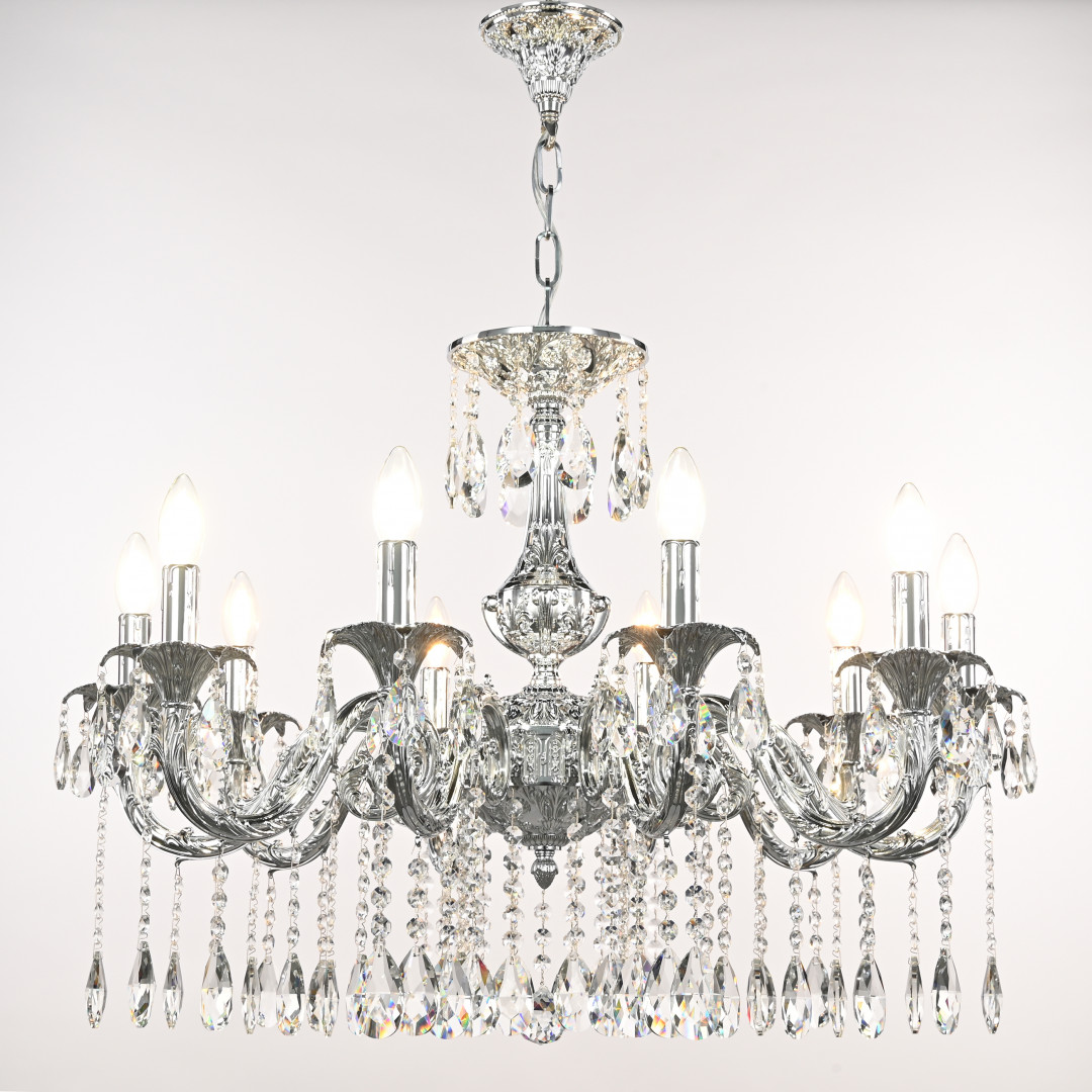 Люстра с хрустальными подвесками AL79101/10/250 A Ni Bohemia Ivele Crystal