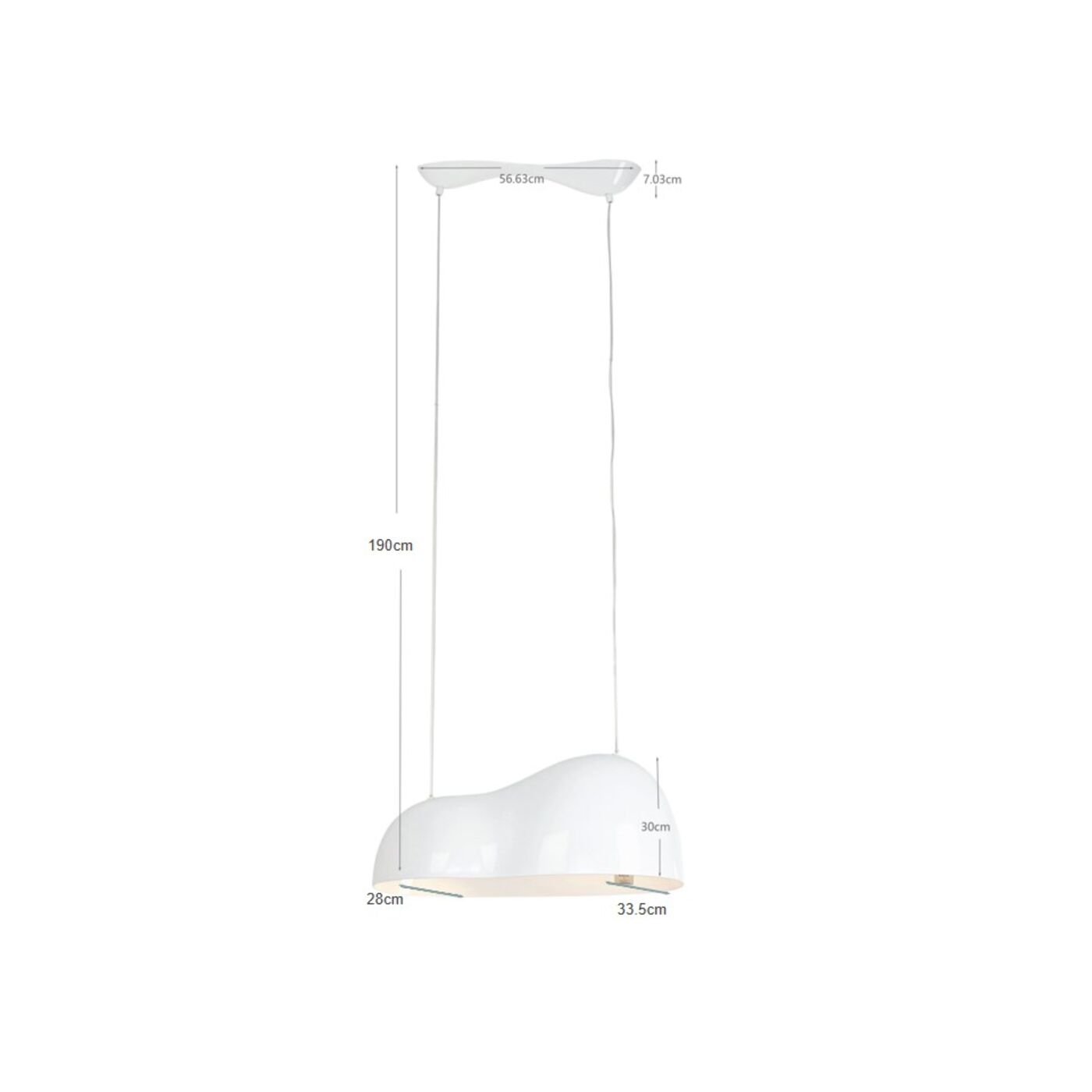 Светильник подвесной Cloud Beam Double Silver 70cm KARE 57759
