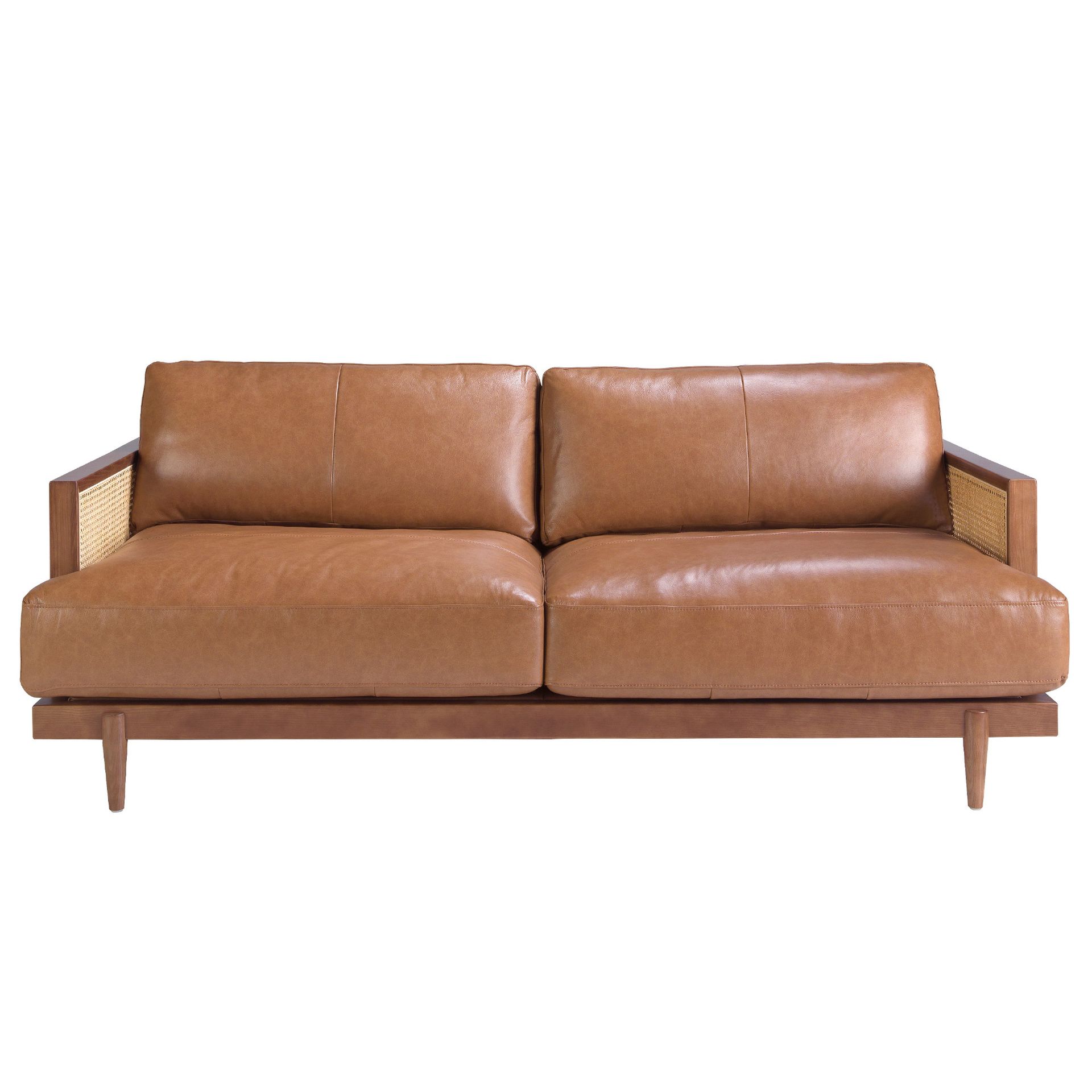 Диван 3-х местный 6177/KF8031-3P-M2731 из коричневой кожи Angel Cerda