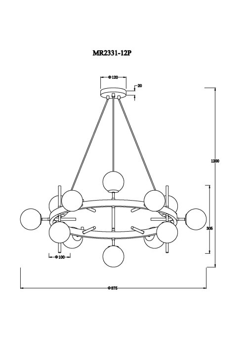 Подвесная люстра MyFar MR2331-12P