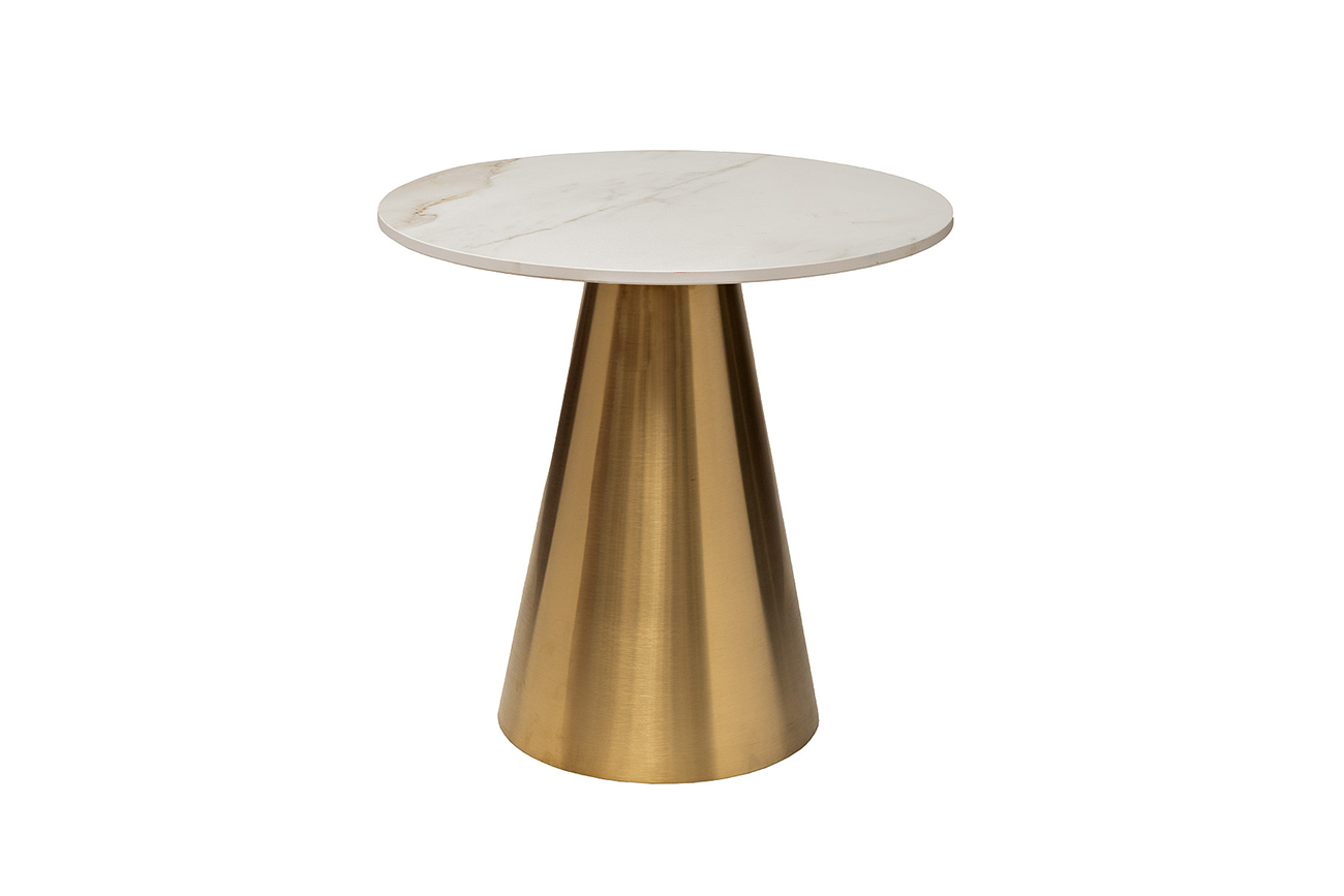 Столик журнальный круглый керамогранит белый Garda Decor 76AR-00920