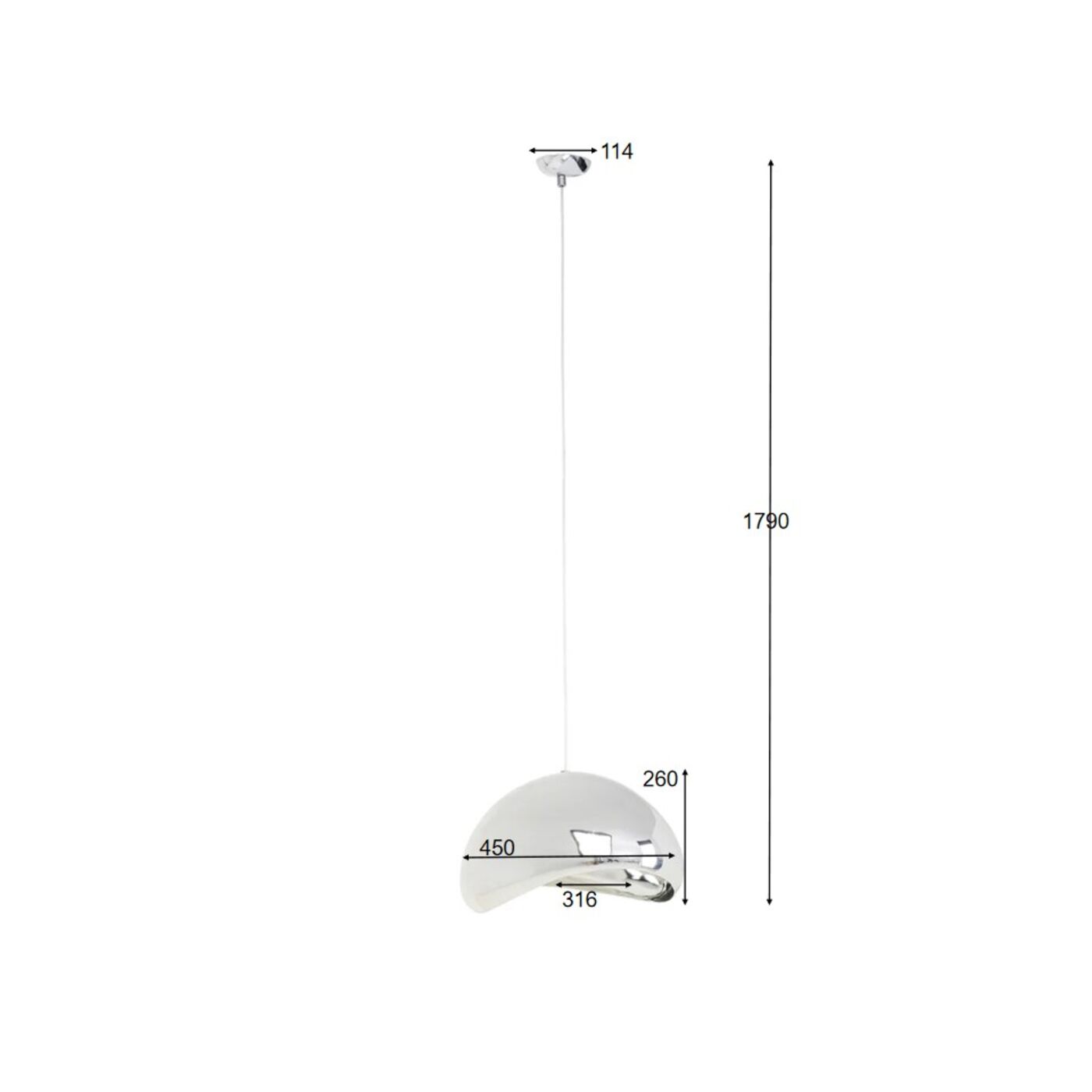 Светильник подвесной KARE x Karim Rashid Cloud Beam Silver 45cm KARE 57757