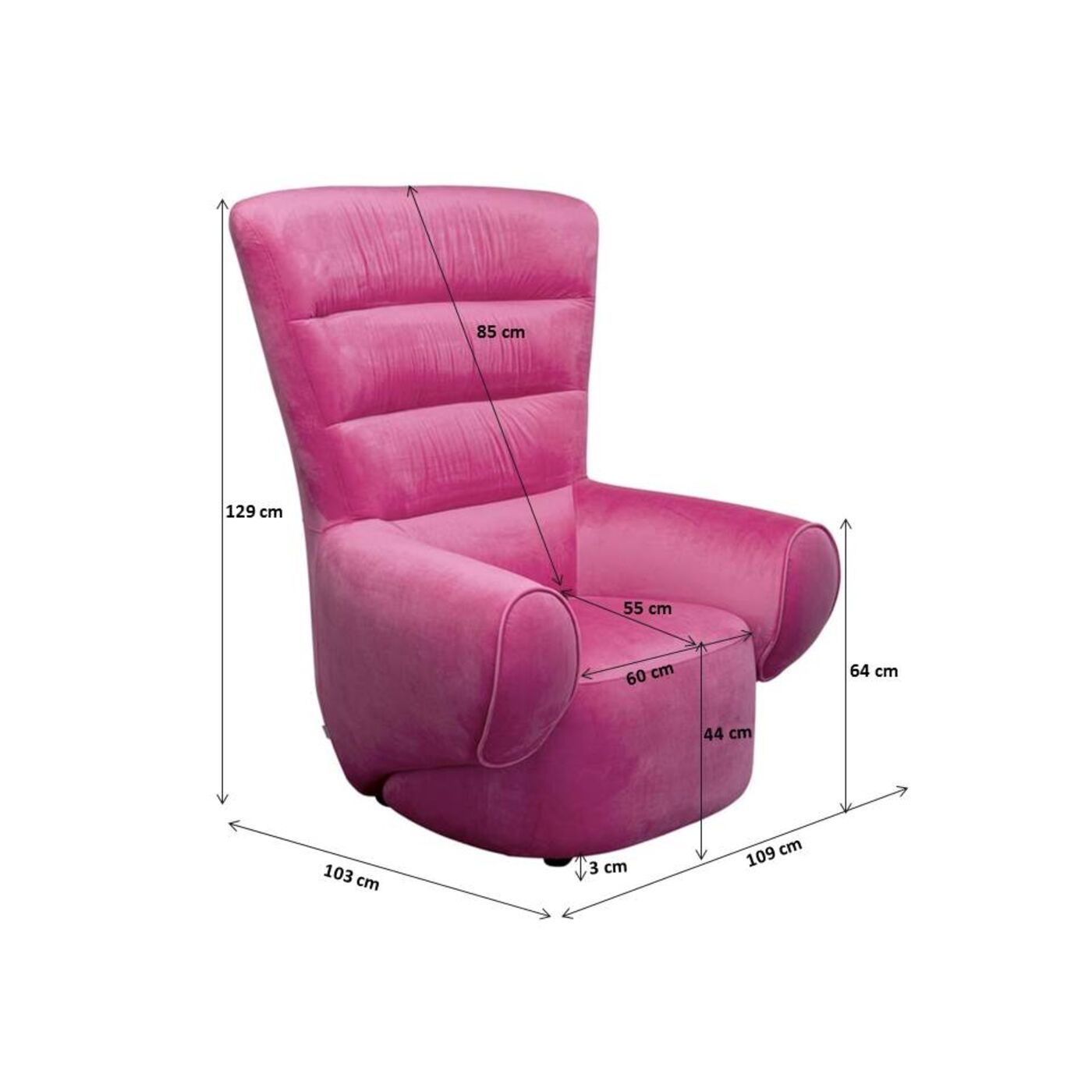 Кресло Sweep Pink KARE 87584