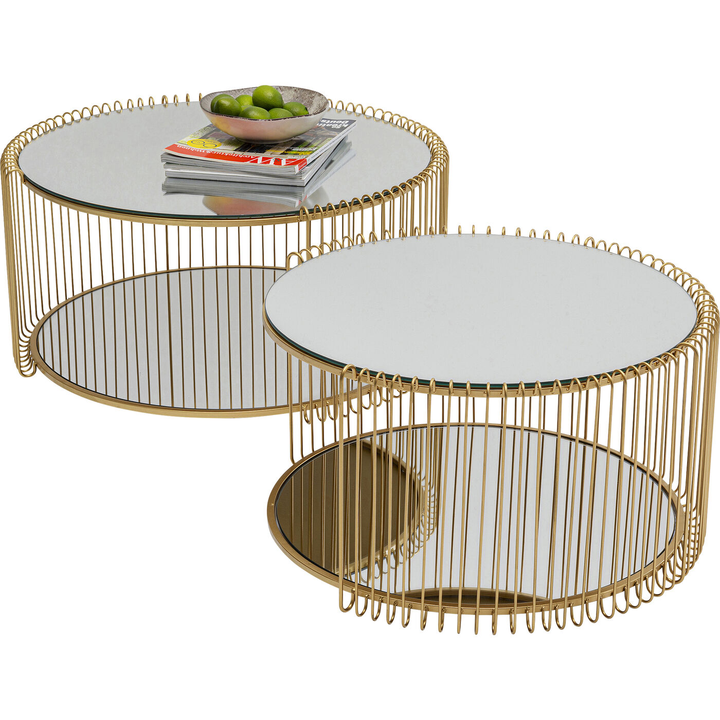 Стол кофейный Wire Double Brass (2 шт.) KARE 87674