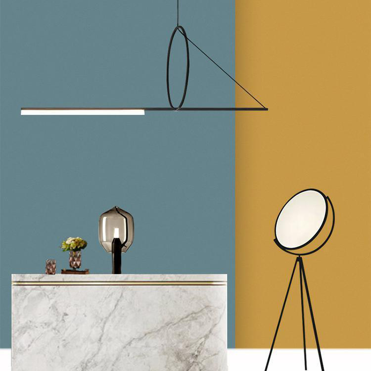Подвесной светильник SUSPENSION CERCLE ET TRAIT – GRAPHITE SATINE L170 by ImperiumLoft