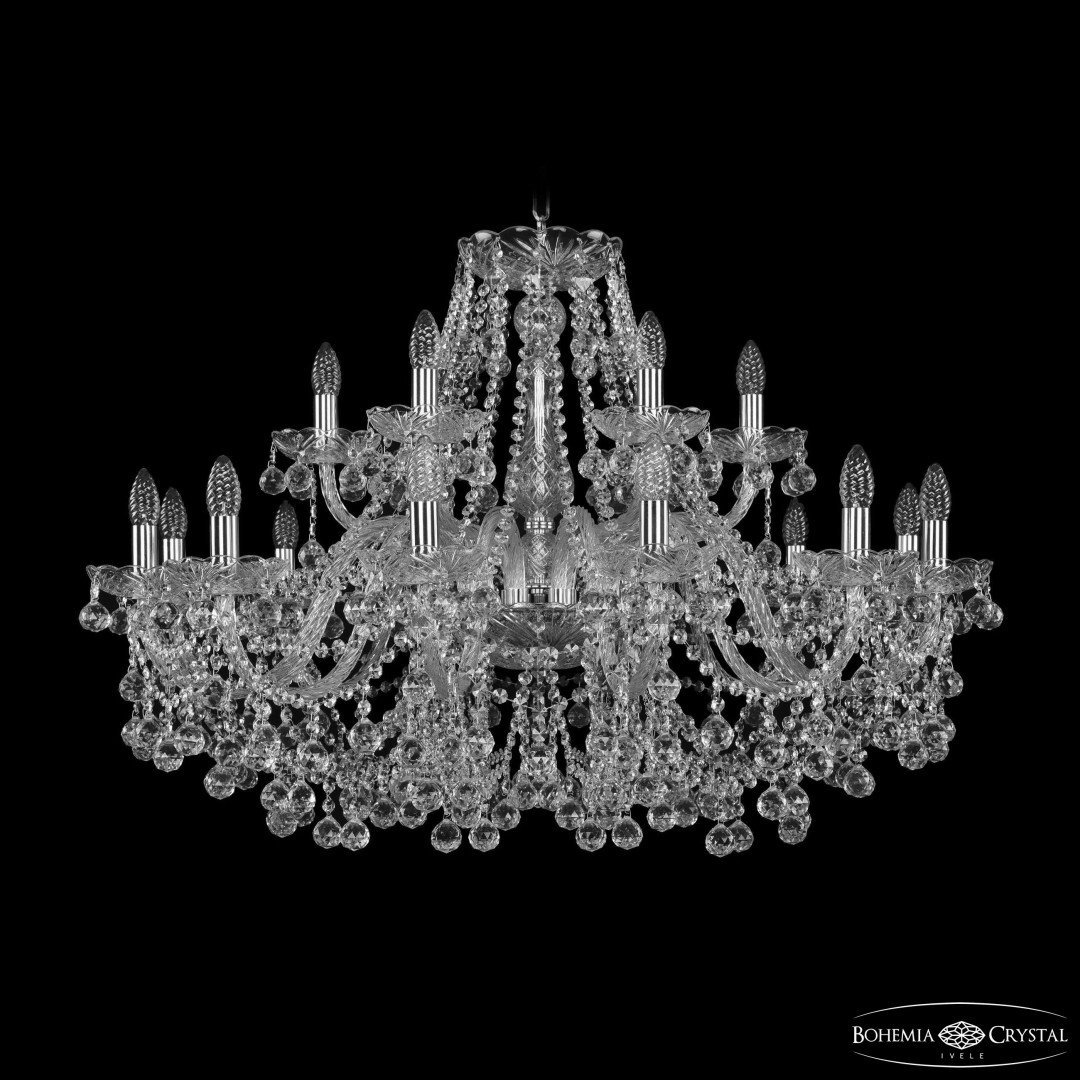 Люстра хрустальная 1409/12+6/360 Ni Bohemia Ivele Crystal