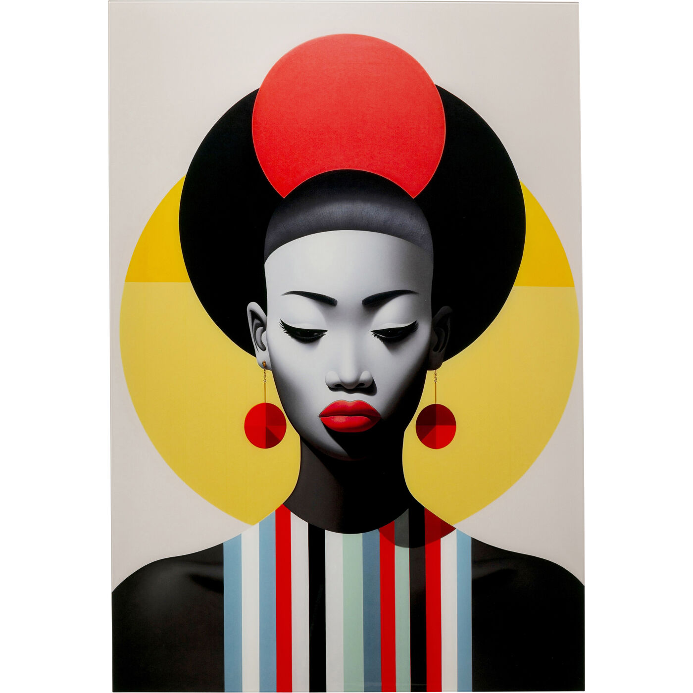 Картина стеклянная Muse Retro Lady Red 80x120cm KARE 57668