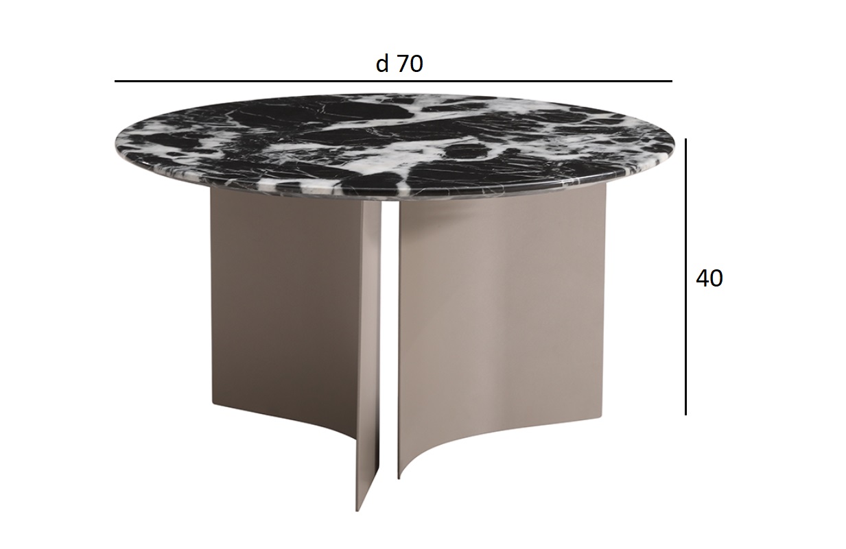 Столик журнальный искусственный мрамор черный Garda Decor 57EL-10311