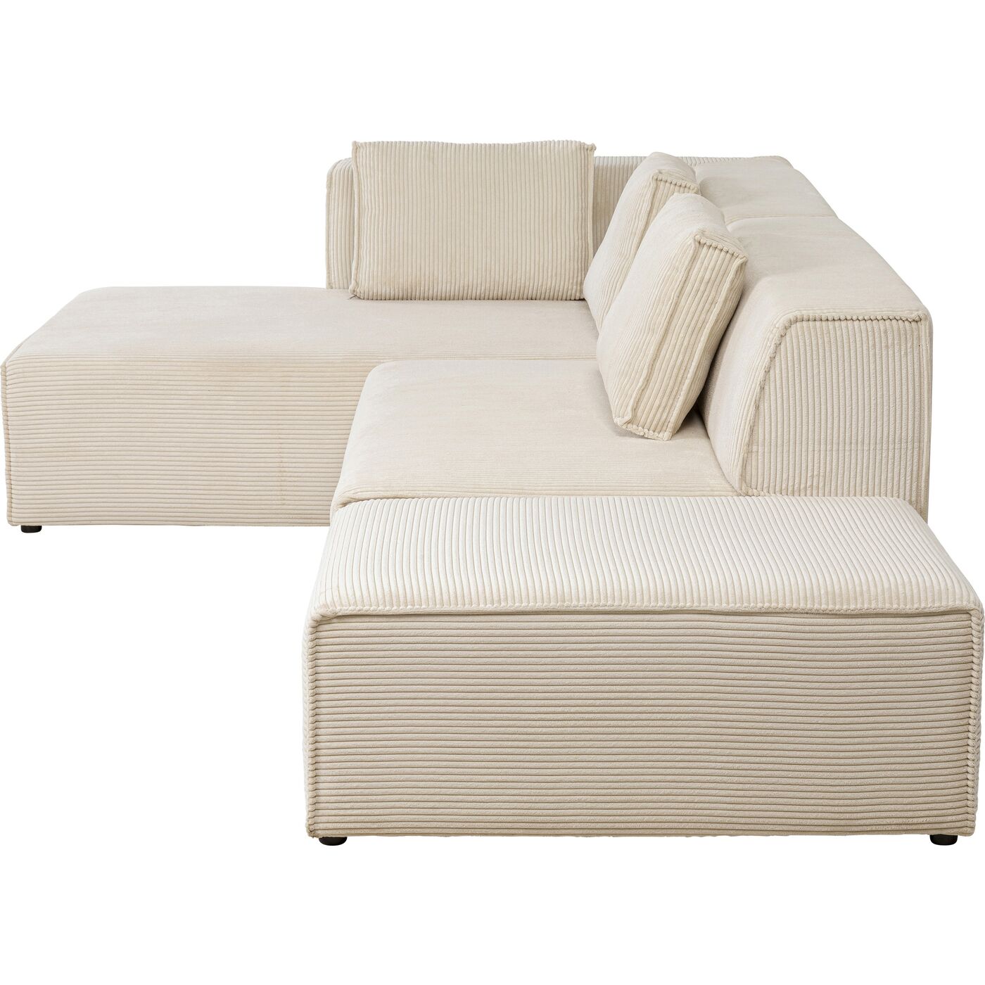 Диван левосторонний угловой Infinity Ottomane Cord Creme Left KARE 87401