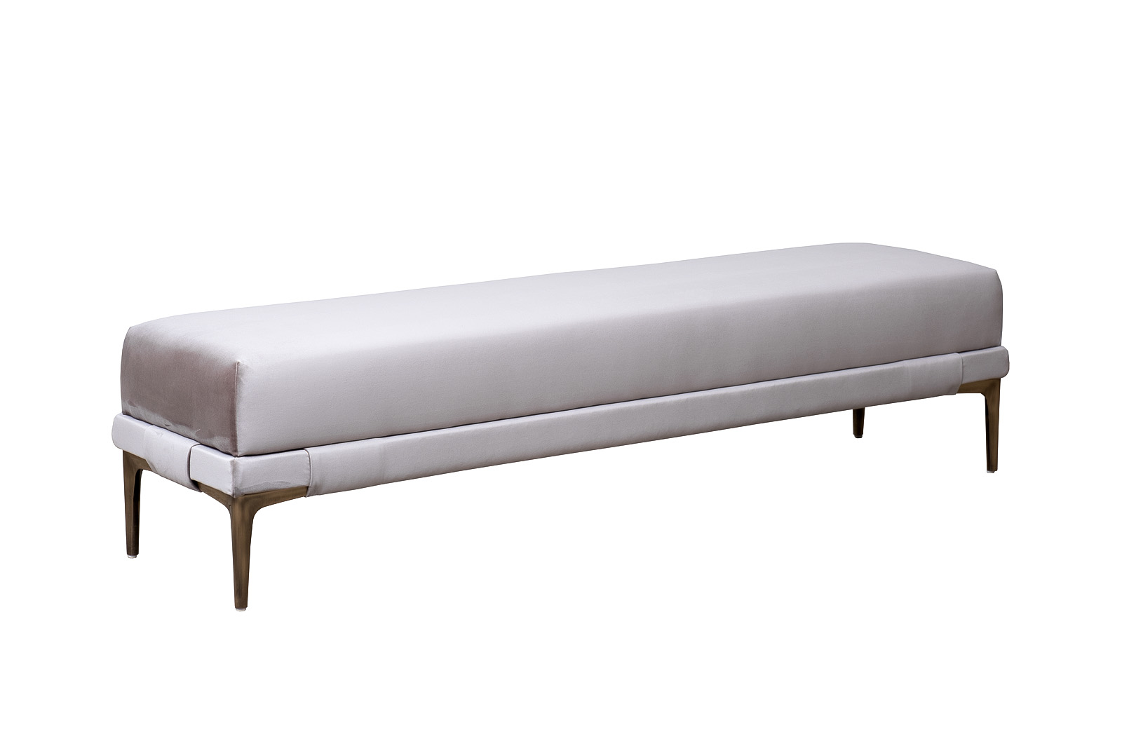 Банкетка Prima на металлических опорах серая Garda Decor PRIMA-Б160-Velvet SER