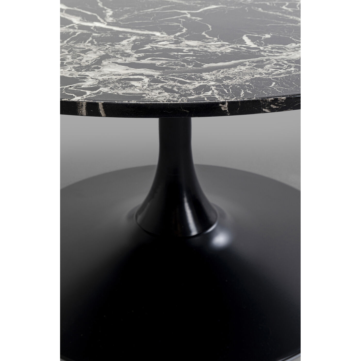 Стол кофейный Schickeria Marble Black Ø80 см KARE 87766