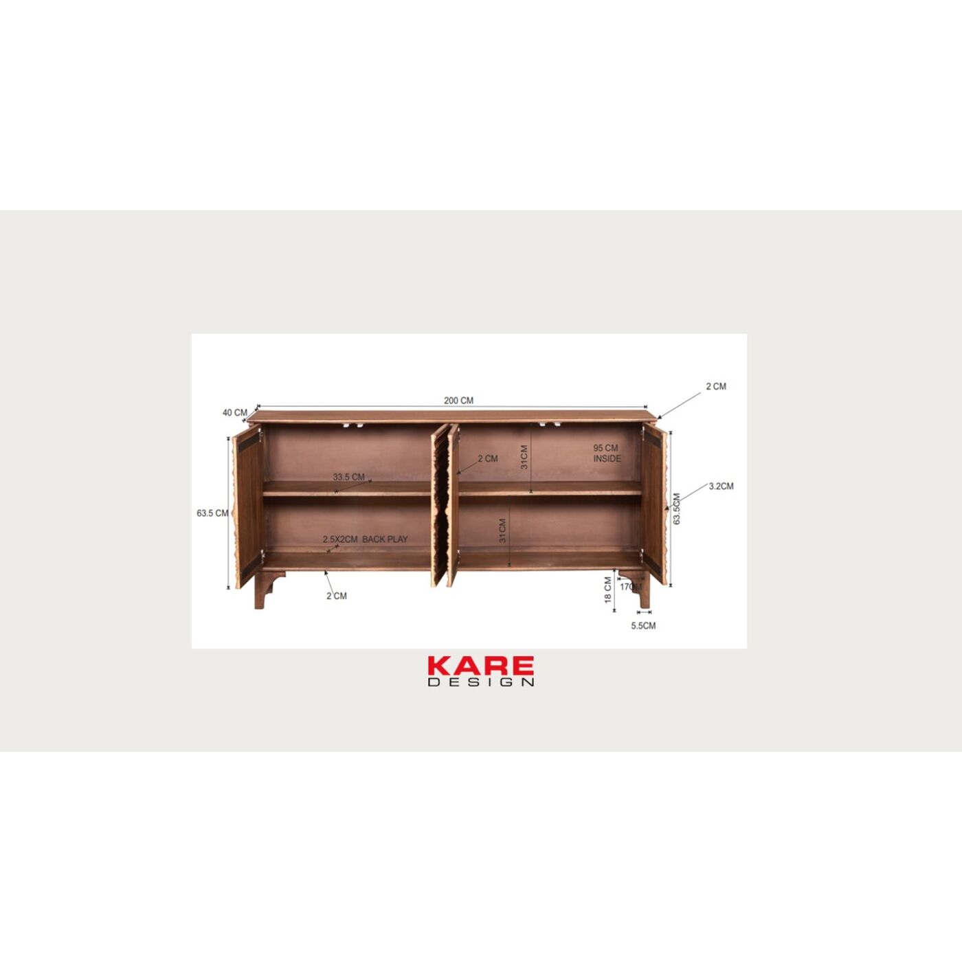 Комод Santos 200x85cm KARE 70072