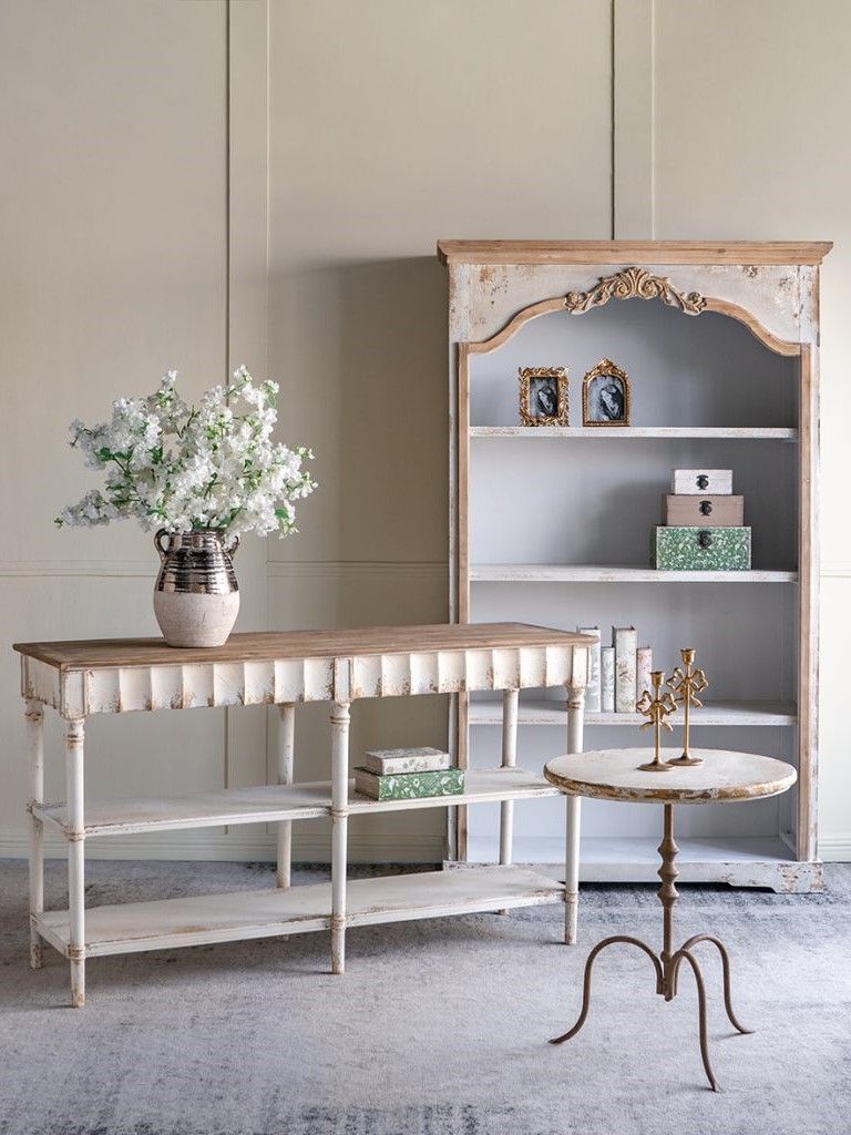 Консоль пристенная Прованс, с -мя полками Glasar D7231