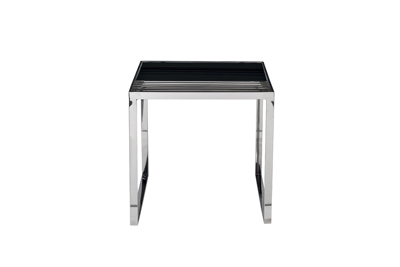 Столик журнальный черное стекло/серебро Garda Decor 13RX-50330