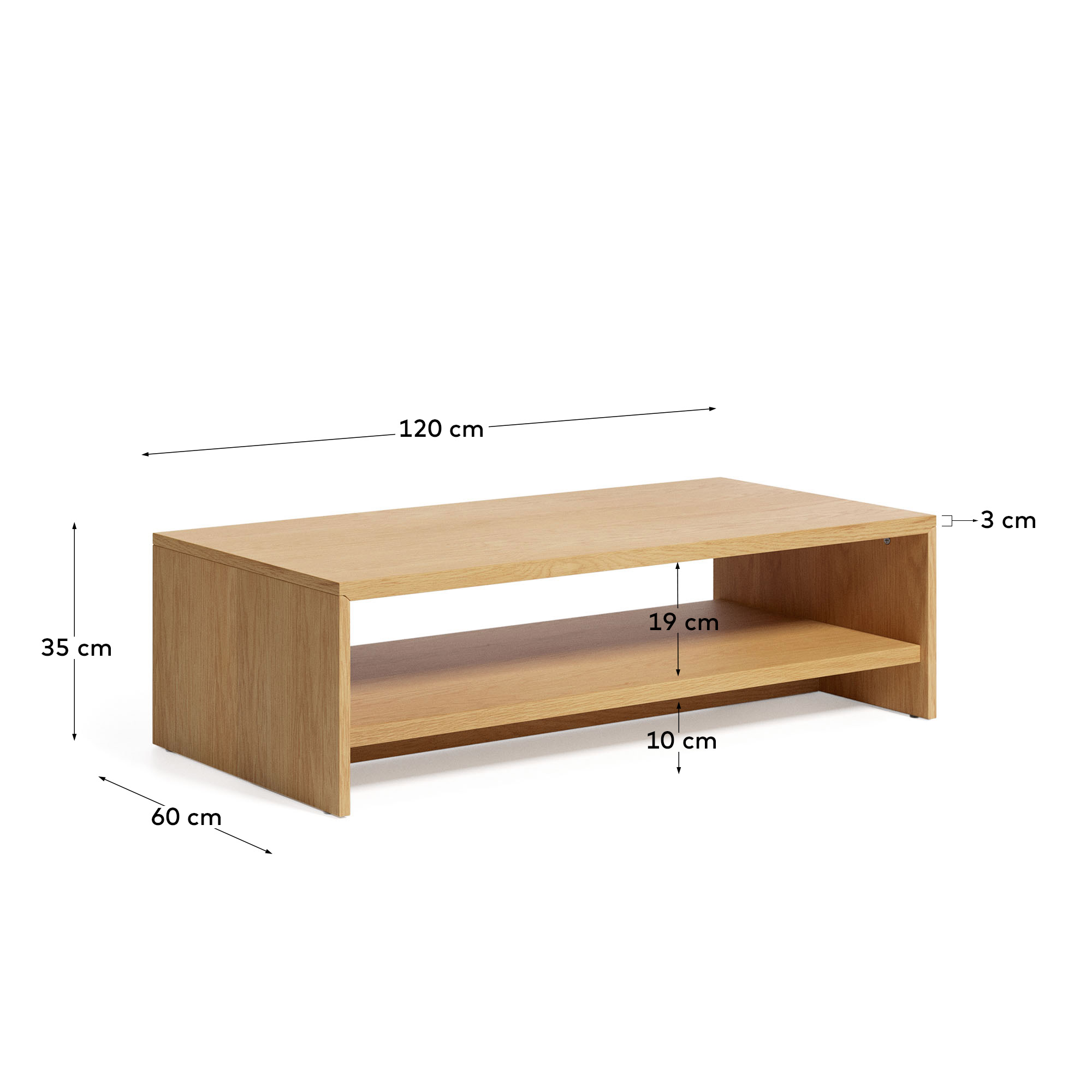 Abilen Журнальный столик из шпона дуба 120 x 60 FSC 100% La Forma (ex Julia Grup)