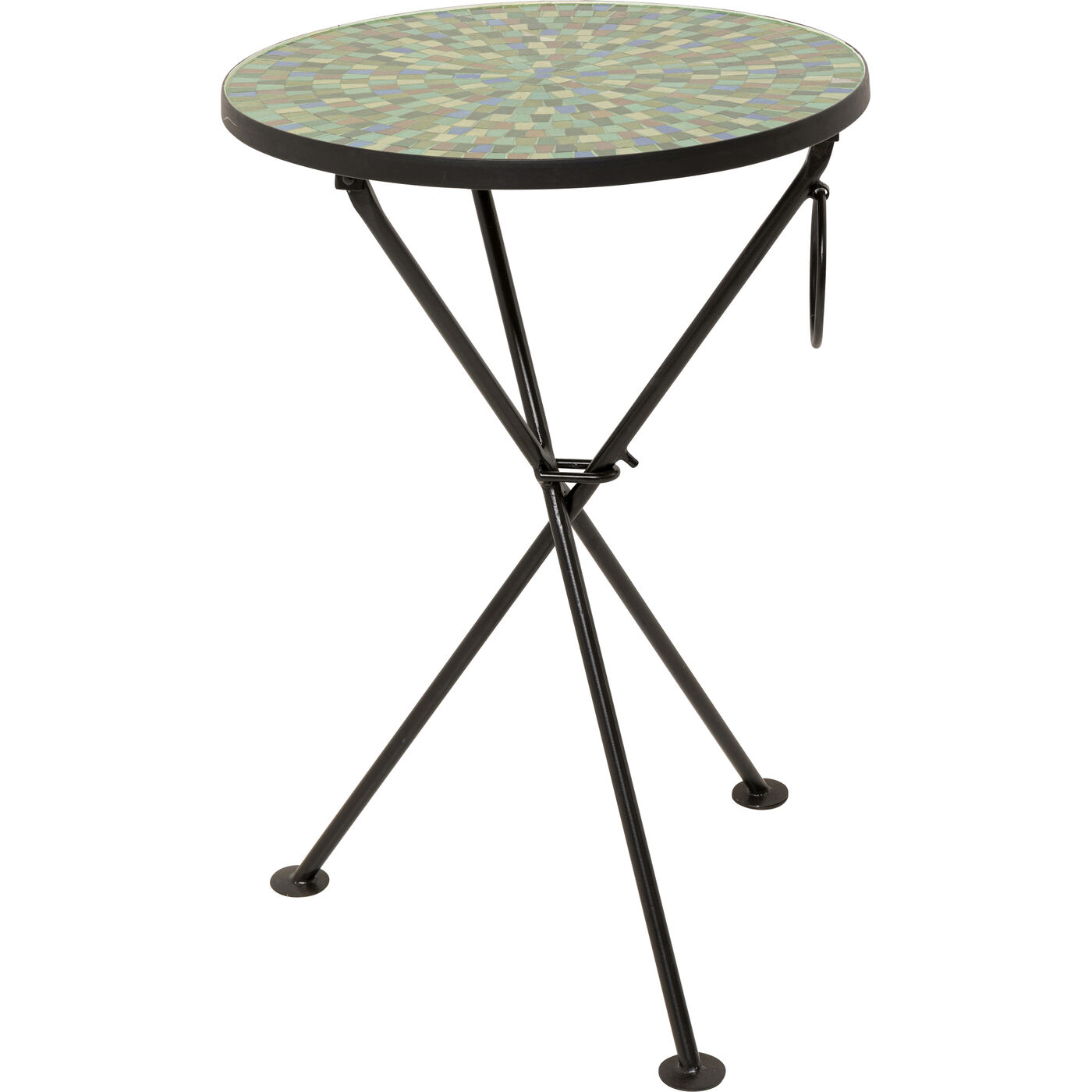Приставной стол Clack Mosaic Green Blue Ø35cm KARE 70313