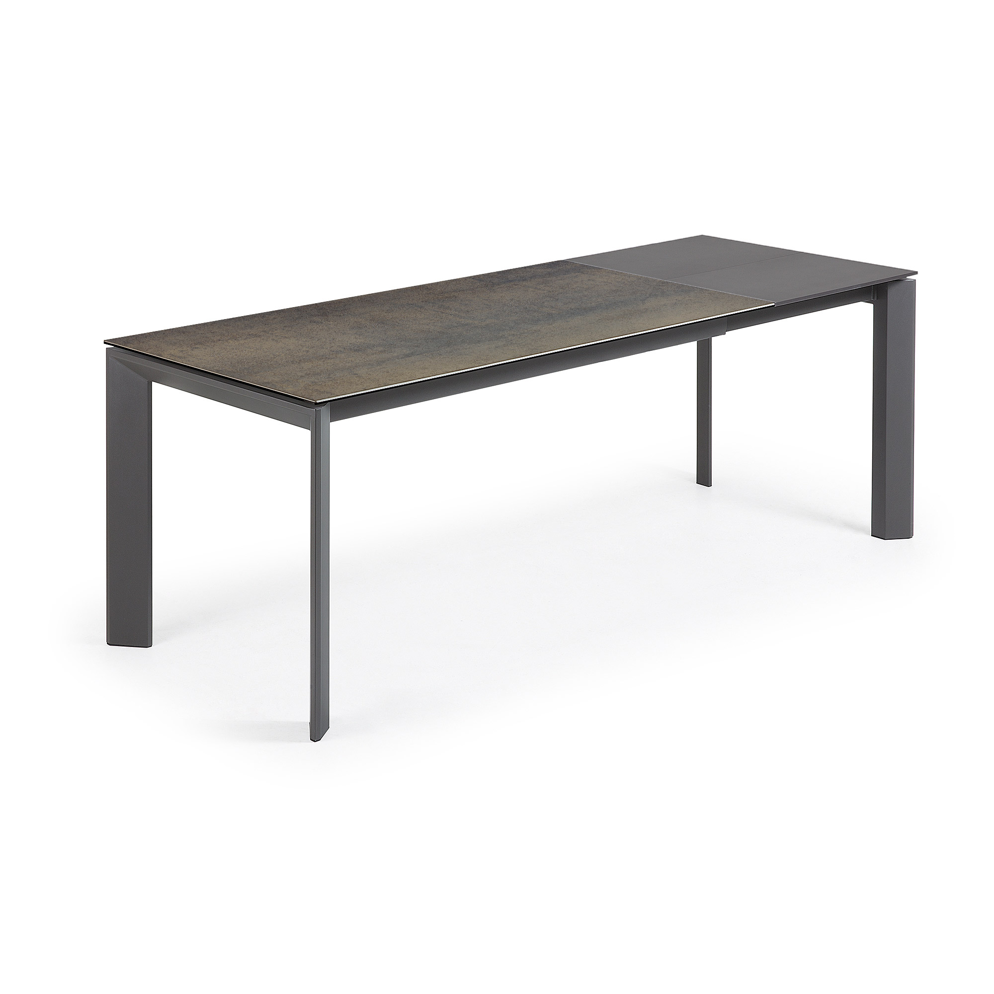 Стол Atta 160 (220) x90 антрацит, темно-коричневый, керамика La Forma (ex Julia Grup)
