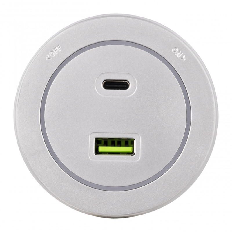 Трековая система розеток Arte Milano 399731TS/USB-Type-C Silver