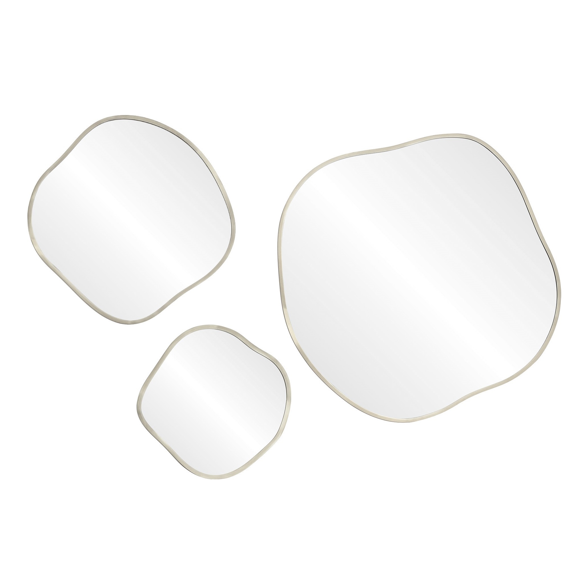 Organic Panno Silver Сет из 3-х зеркал Ø91, Ø61, Ø41 см Art-Zerkalo SM129SL