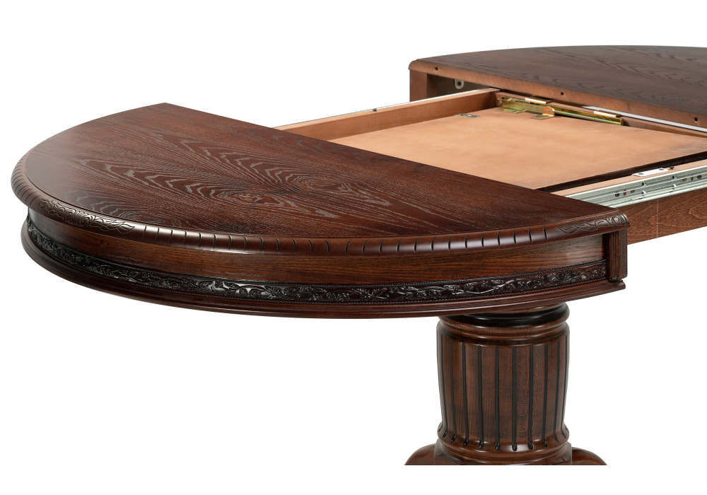 Стол деревянный Woodville Альфред 110(160)х110х80 орех / коричневая патина 450826