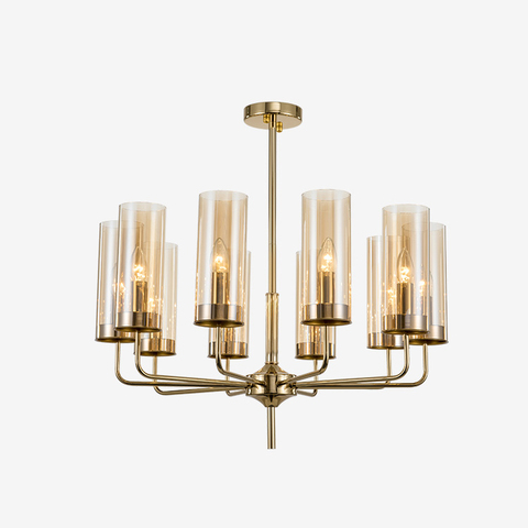 Люстра Agne Brass &amp; Blue Glass Tube Chandelier  in 1970 10 Коричневый by ImperiumLoft