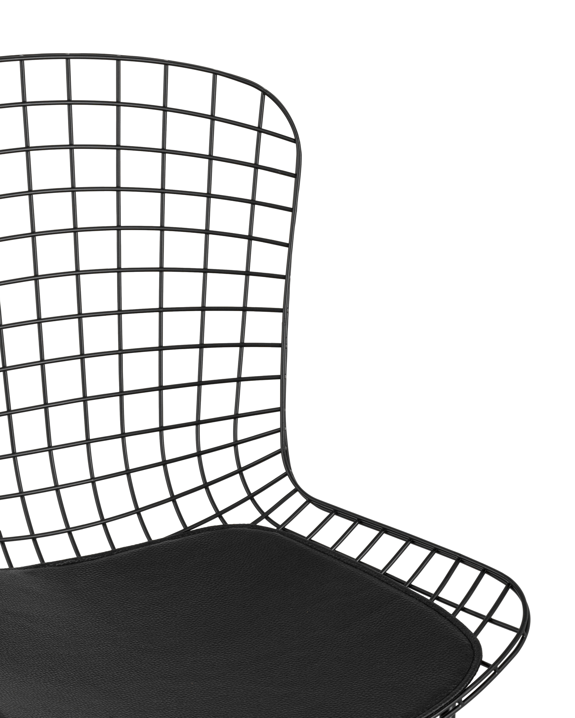 Стул обеденный Bertoia черный с черной подушкой 2 шт Stool Group